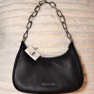 Michael Kors Black Pebbled Leather Shoulder Bag